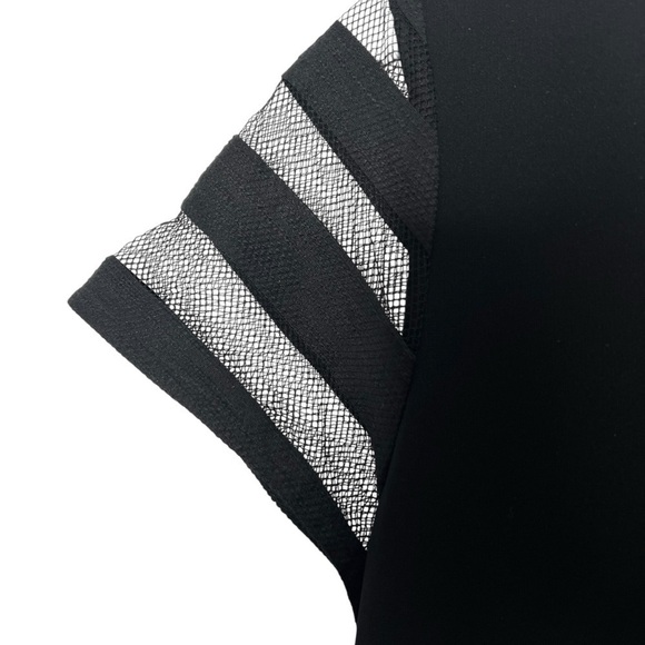 Anne Fontaine Latoya Striped Mesh Cocktail Dress Black Size 44 NEW - Picture 6 of 14